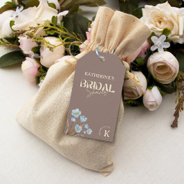 Etiquetas Para Regalos Elegante color azul vintageFloral Bridal Shower