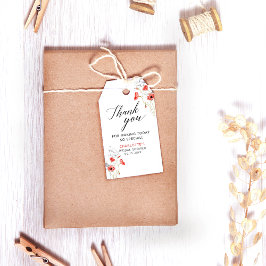 Etiquetas Para Regalos Elegante color de agua rojo flores ducha de novia