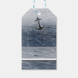 Etiquetas Para Regalos Elegante compromiso de madera azul náutico playa m