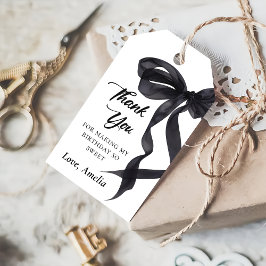 Etiquetas Para Regalos Elegante Coquette Black Bow Birthday Gift