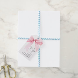 Etiquetas Para Regalos Elegante Coquette Rosa Bow Baby Shower Gracias