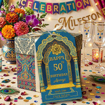 Elegante Cumpleaños del Arco de Té y Oro Indio