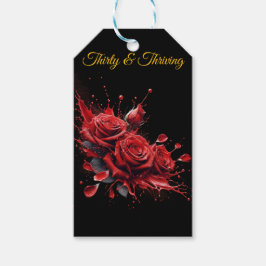 Etiquetas Para Regalos Elegante cumpleaños número 30 - Rosas en flor