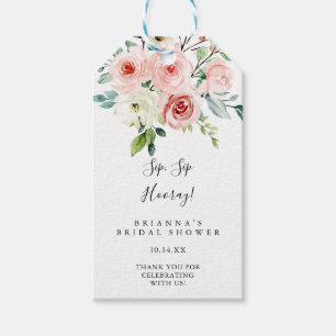 Etiquetas Para Regalos Elegante Dainty Floral Sip Sip Hooray Bridal Showe