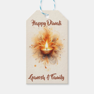Etiquetas Para Regalos Elegante Diwali Diya