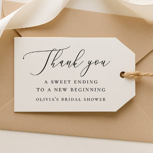 Etiquetas Para Regalos Elegante Ducha Bridal Gracias   Favor minimalista