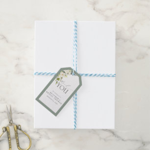 Etiquetas Para Regalos Elegante ducha de novia de color verde gris blanco