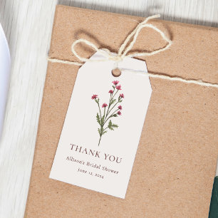 Etiquetas Para Regalos Elegante ducha de novia floral rosa y verde