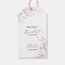 Etiquetas Para Regalos Elegante ducha de novias rosada salvaje floral