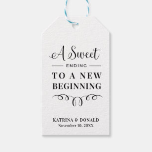 Etiquetas Para Regalos Elegante Dulce Que Termina Con Un Nuevo Boda De Co