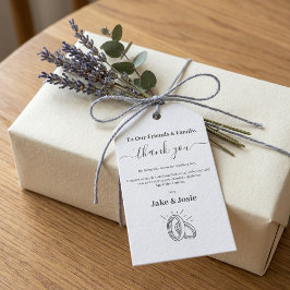 Etiquetas Para Regalos Elegante Escritura de Boda Agradecimiento con Anil