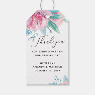 Etiquetas Para Regalos Elegante escritura rosa bochorno floral boda agrad