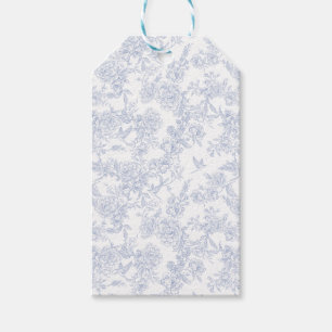 Etiquetas Para Regalos Elegante Estampado Floral Azul Francés Toile