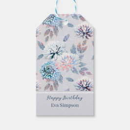 Etiquetas Para Regalos Elegante estampado floral retro.