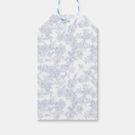 Etiquetas Para Regalos Elegante Estampado Francés Floral Azul Toile
