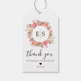 Etiquetas Para Regalos Elegante Favor De Boda Floral De Jardín Rosa