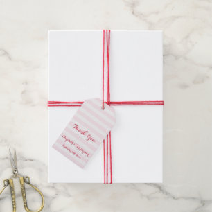 Etiquetas Para Regalos Elegante Favor de Bodas de Rayas Rosadas de Agrade