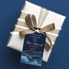 Etiquetas Para Regalos Elegante Fiesta de Bat Mitzvah de la Armada Azul d