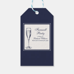 Etiquetas Para Regalos Elegante Fiesta de despedida formal oscuro Bleu Wh