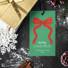 Etiquetas Para Regalos Elegante Fiesta de Navidades de oso rojo -