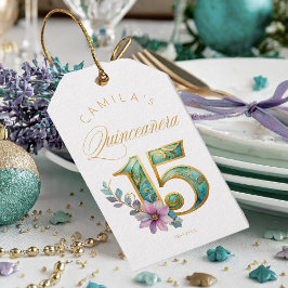 Etiquetas Para Regalos Elegante Fiesta Quinceanera Número 15 ID1029