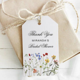 Etiquetas Para Regalos Elegante Flor Silvestre Agradecimiento Despedida d