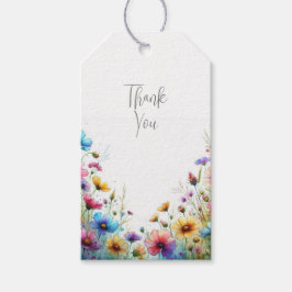 Etiquetas Para Regalos Elegante Flor silvestre en cumpleaños floreciente