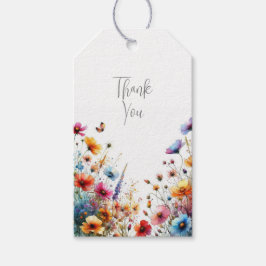 Etiquetas Para Regalos Elegante Flor silvestre en cumpleaños floreciente