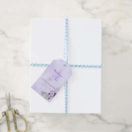Etiquetas Para Regalos Elegante Floral Acuarela Púrpura