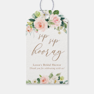 Etiquetas Para Regalos Elegante Floral Acuarela Rosada Sip Sip Hooray