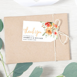 Etiquetas Para Regalos Elegante Floral de Acuarela Albaricoque