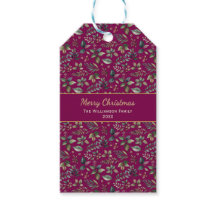 Elegante Floral Navideña Burgundy Festiva Personal