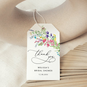 Etiquetas Para Regalos Elegante Flores salvajes de colores Ducha Bridal