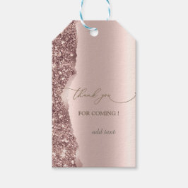 Etiquetas Para Regalos Elegante Glitter de Oro Rosa en letra cursiva