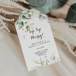 Etiquetas Para Regalos Elegante Green Green Sip Sip Hooray Bridal Shower