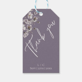 Etiquetas Para Regalos Elegante Guión Agradecimiento de Acuarela Púrpura