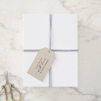 Etiquetas Para Regalos Elegante Hecho a Mano con Letra de Amor Personaliz