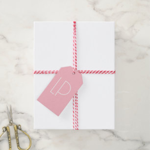 Etiquetas Para Regalos Elegante inicial moderna minimalista en rosa paste