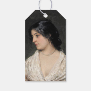 Etiquetas Para Regalos Elegante joven dama con collar de perlas
