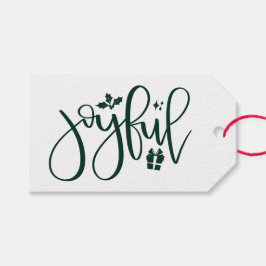 Etiquetas Para Regalos Elegante joyful Hunter Green Script Holiday