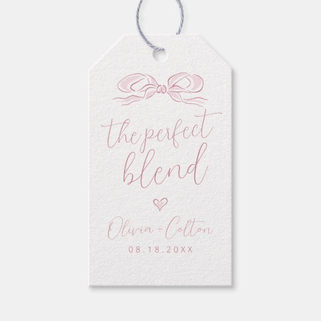 Etiquetas Para Regalos Elegante La Combinación Perfecta Rosa Arco Regalo  (Anverso)