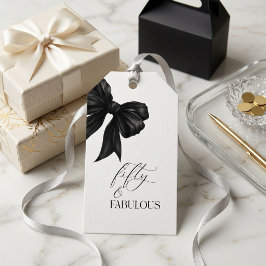 Etiquetas Para Regalos Elegante lazo negro cincuenta y fabuloso