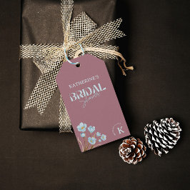 Etiquetas Para Regalos Elegante Lluvia AzulAcuarelaFloral Despedida de So