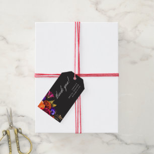 Etiquetas Para Regalos Elegante Malhumorado Vibrante Floral de Cosecha De