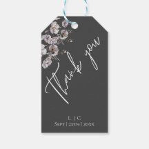 Elegante minimalista oscuro gris, acuarela Gracias