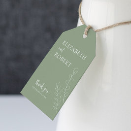 Etiquetas Para Regalos Elegante Minimalista Sage Green Wedding Favor