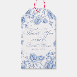 Etiquetas Para Regalos Elegante Moda Blue Toile Chinoiserie Bridal Shower