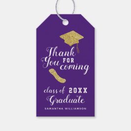 Etiquetas Para Regalos Elegante Morado Graduación de la Clase de 2025 Gra