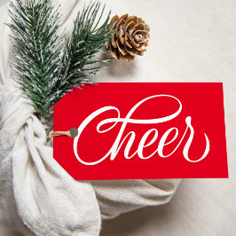 Etiquetas Para Regalos Elegante Navidades de guión rojo vitoreado