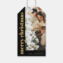 Elegante negro moderno Fotos de la familia navideñ